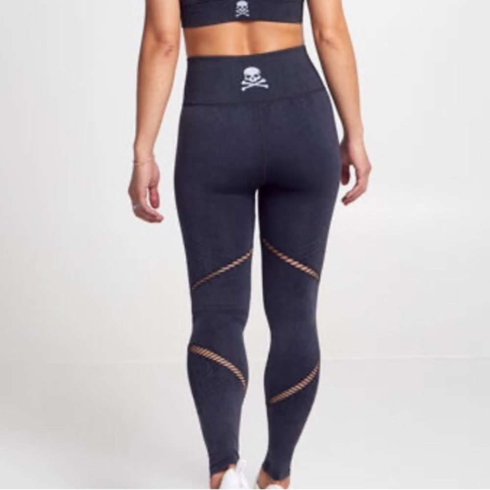 SOUL CYCLE Seamless Moto Leggings Dark Mineral Wash XS